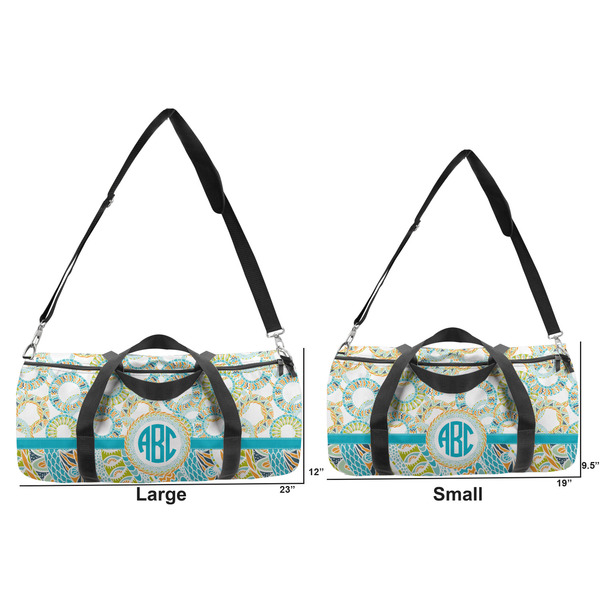 Teal Circles & Stripes Duffle Bag Small and Large