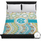 Teal Circles & Stripes Duvet Cover - Full / Queen (Personalized)