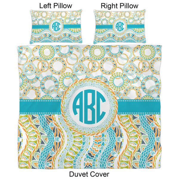 Teal Circles & Stripes Duvet Cover Set - King - Approval