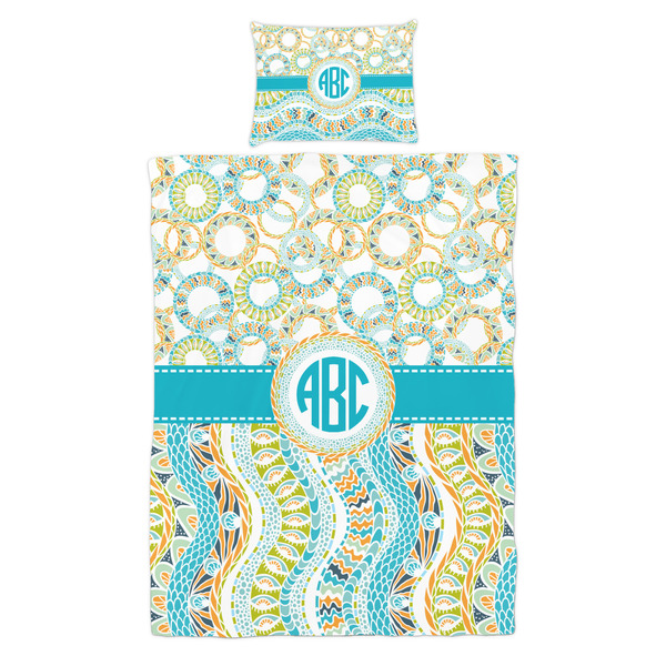 Teal Circles & Stripes Duvet Cover Set - Twin - Alt Approval