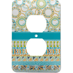 Teal Circles & Stripes Electric Outlet Plate (Personalized)