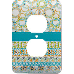 Teal Circles & Stripes Electric Outlet Plate