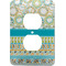 Teal Circles & Stripes Electric Outlet Plate