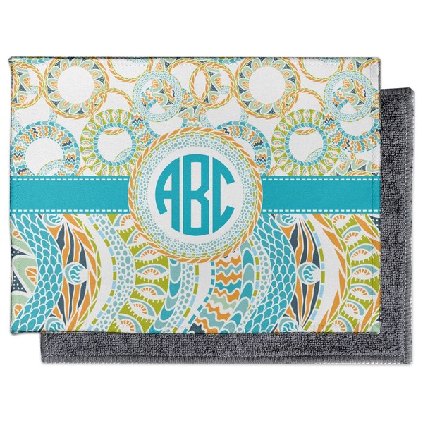 Teal Circles & Stripes Electronic Screen Wipe - Flat