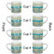 Teal Circles & Stripes Espresso Cup - 6oz (Double Shot Set of 4) APPROVAL