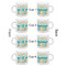 Teal Circles & Stripes Espresso Cup Set of 4 - Apvl
