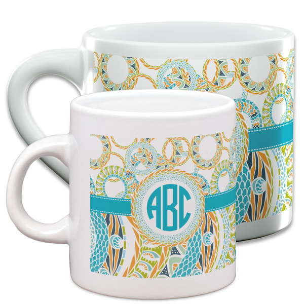 Teal Circles & Stripes Espresso Mugs - Main Parent
