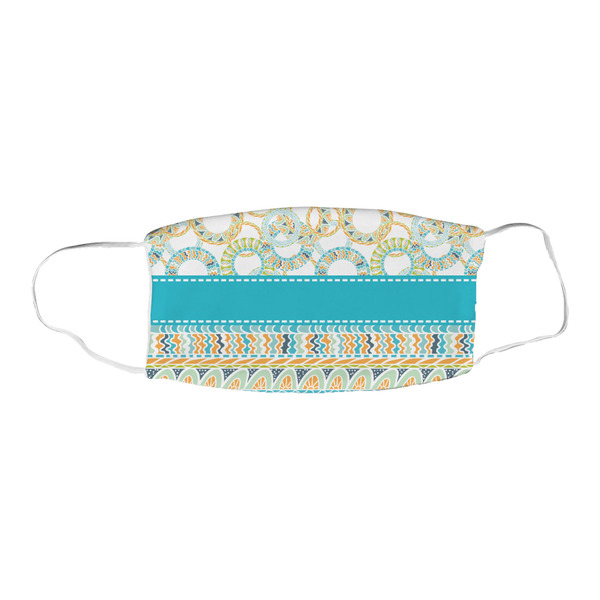 Teal Circles & Stripes Fabric Face Mask