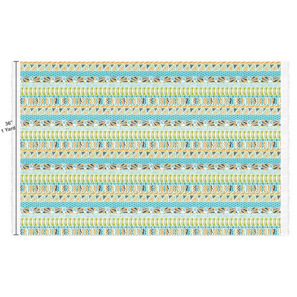 Teal Circles & Stripes Fabric Full Yard