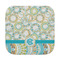 Teal Circles & Stripes Face Cloth-Rounded Corners