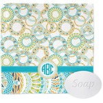 Teal Circles & Stripes Washcloth (Personalized)