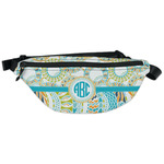Teal Circles & Stripes Fanny Pack - Classic Style (Personalized)