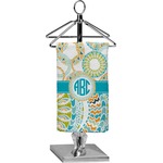 Teal Circles & Stripes Finger Tip Towel - Full Print (Personalized)