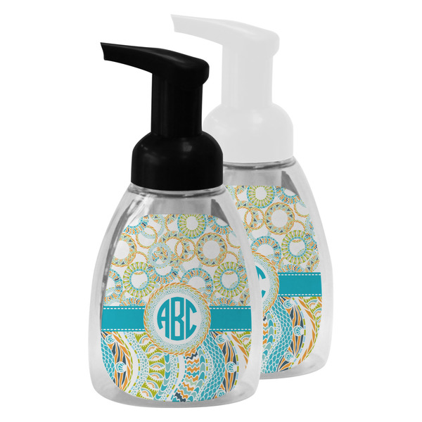 Teal Circles & Stripes Foam Soap Bottles - Main