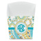 Teal Circles & Stripes French Fry Favor Box - Front View