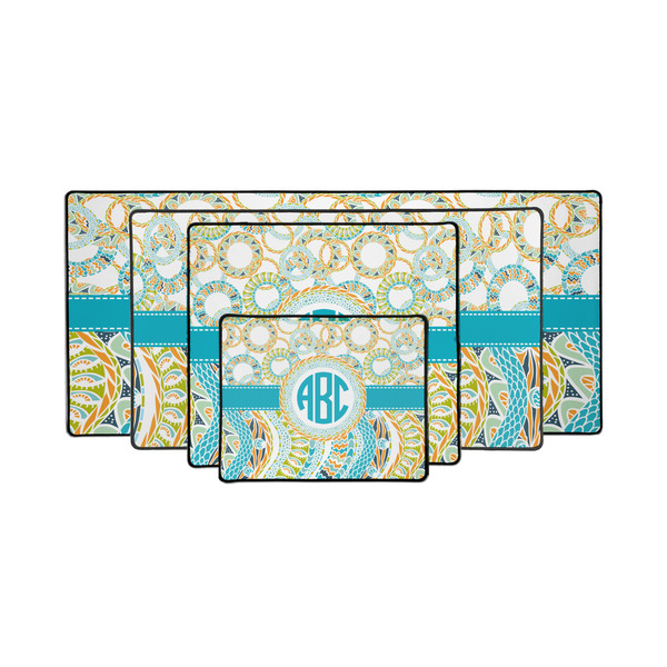 Teal Circles & Stripes Gaming Mats - PARENT/MAIN