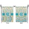 Teal Circles & Stripes Garden Flag - Double Sided Front and Back