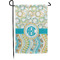 Teal Circles & Stripes Small Garden Flag - Single Sided w/ Monograms