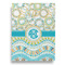 Teal Circles & Stripes Garden Flags - Large - Double Sided - BACK