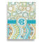 Teal Circles & Stripes Garden Flags - Large - Double Sided - FRONT