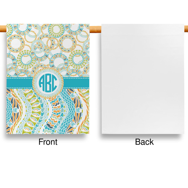 Teal Circles & Stripes Garden Flags - Large - Single Sided - APPROVAL