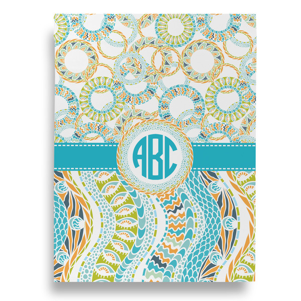 Teal Circles & Stripes Garden Flags - Large - Single Sided - FRONT