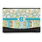 Teal Circles & Stripes Genuine Leather Womens Wallet - Front/Main