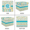 Teal Circles & Stripes Gift Boxes with Lid - Canvas Wrapped - Large - Approval
