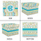 Teal Circles & Stripes Gift Boxes with Lid - Canvas Wrapped - Medium - Approval