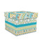 Teal Circles & Stripes Gift Boxes with Lid - Canvas Wrapped - Medium - Front/Main