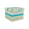 Teal Circles & Stripes Gift Boxes with Lid - Canvas Wrapped - Small - Front/Main
