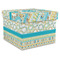 Teal Circles & Stripes Gift Boxes with Lid - Canvas Wrapped - X-Large - Front/Main