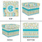 Teal Circles & Stripes Gift Boxes with Lid - Canvas Wrapped - XX-Large - Approval