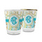 Teal Circles & Stripes Glass Shot Glass - 1.5 oz (Personalized)