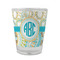 Teal Circles & Stripes Glass Shot Glass - 1.5 oz - Set of 4 (Personalized)
