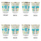 Teal Circles & Stripes Glass Shot Glass - with gold rim - Set of 4 - APPROVAL