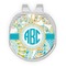 Teal Circles & Stripes Golf Ball Marker - Hat Clip - Silver