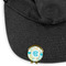 Teal Circles & Stripes Golf Ball Marker Hat Clip - Main - GOLD