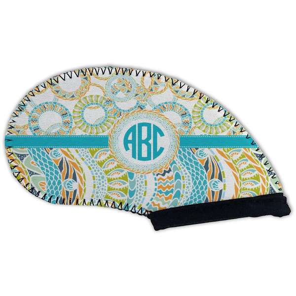 Teal Circles & Stripes Golf Club Covers - BACK