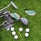 Teal Circles & Stripes Golf Club Covers - LIFESTYLE