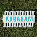 Teal Circles & Stripes Golf Tees & Ball Markers Set (Personalized)