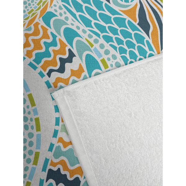 Teal Circles & Stripes Golf Towel - Detail