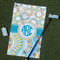 Teal Circles & Stripes Golf Towel Gift Set (Personalized)