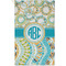 Teal Circles & Stripes Golf Towel - Poly-Cotton Blend - Small w/ Monograms