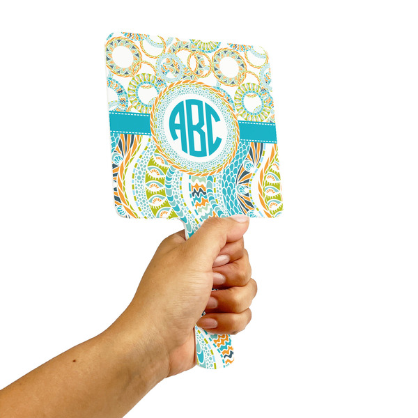 Teal Circles & Stripes Hand Mirrors - Alt View