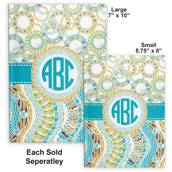 Teal Circles & Stripes Hard Cover Journal - Compare