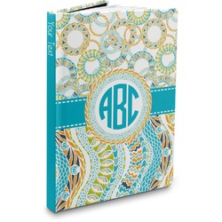 Teal Circles & Stripes Hardbound Journal (Personalized)