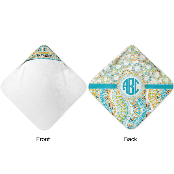 Teal Circles & Stripes Hooded Baby Towel- Approval