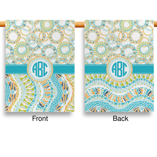 Teal Circles & Stripes House Flags - Double Sided - APPROVAL