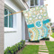 Teal Circles & Stripes House Flags - Double Sided - LIFESTYLE